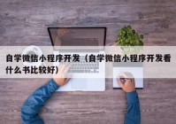 自学微信小程序开发（自学微信小程序开发看什么书比较好）