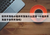 软件开发和小程序开发有什么区别（小程序开发属于软件开发吗）