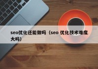 seo优化还能做吗（seo 优化技术难度大吗）